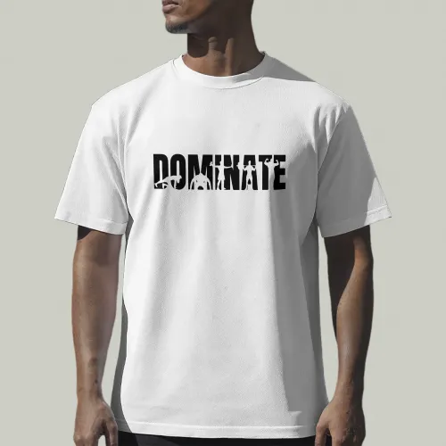 تيشيرت dominate – تصميم مدمج مع لاعب يرفع أثقال